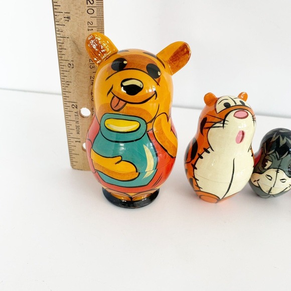Disney Winnie the Pooh Nesting Dolls Signed Artist Eeyore Piglet TIgger - Picture 9 of 9